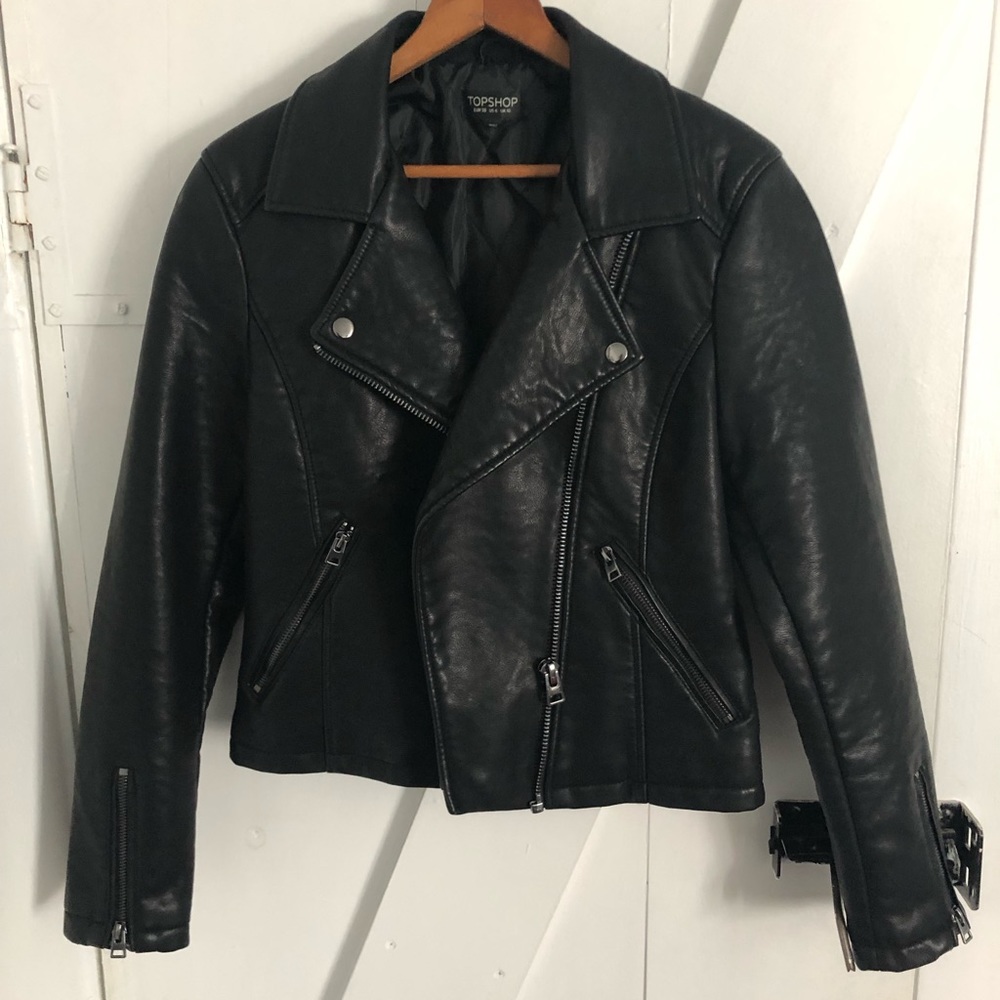 Topshop black motorcycle jacket